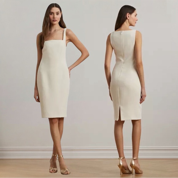 Lauren Ralph Lauren Dresses & Skirts - NWT Lauren Ralph Lauren Stretch Crepe Sleeveless Cream Dress Size 12
